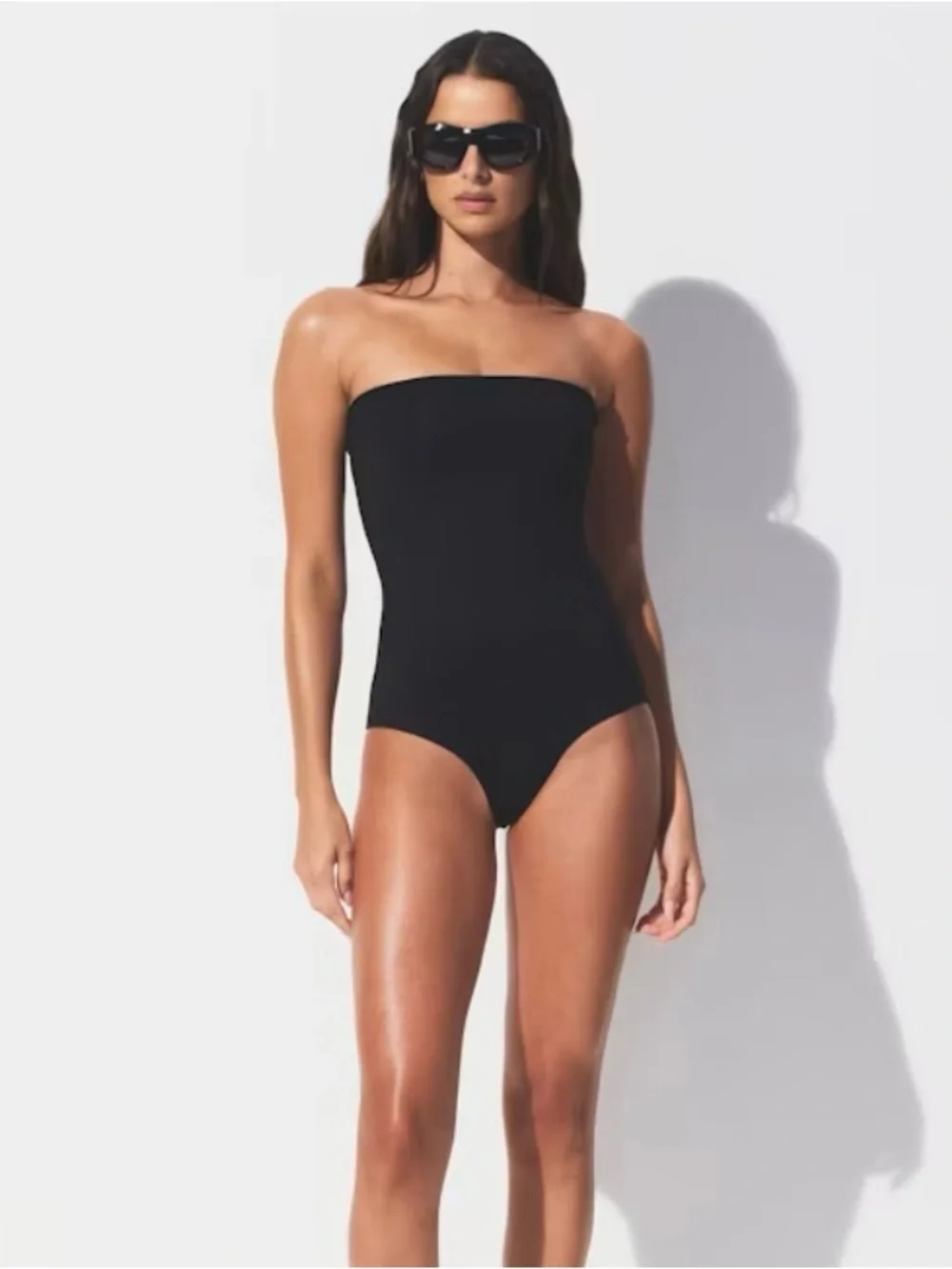 SKIMS Convertible Bikini to Strapless One-Piece Swimsuit Sz S - Obsidian NWT